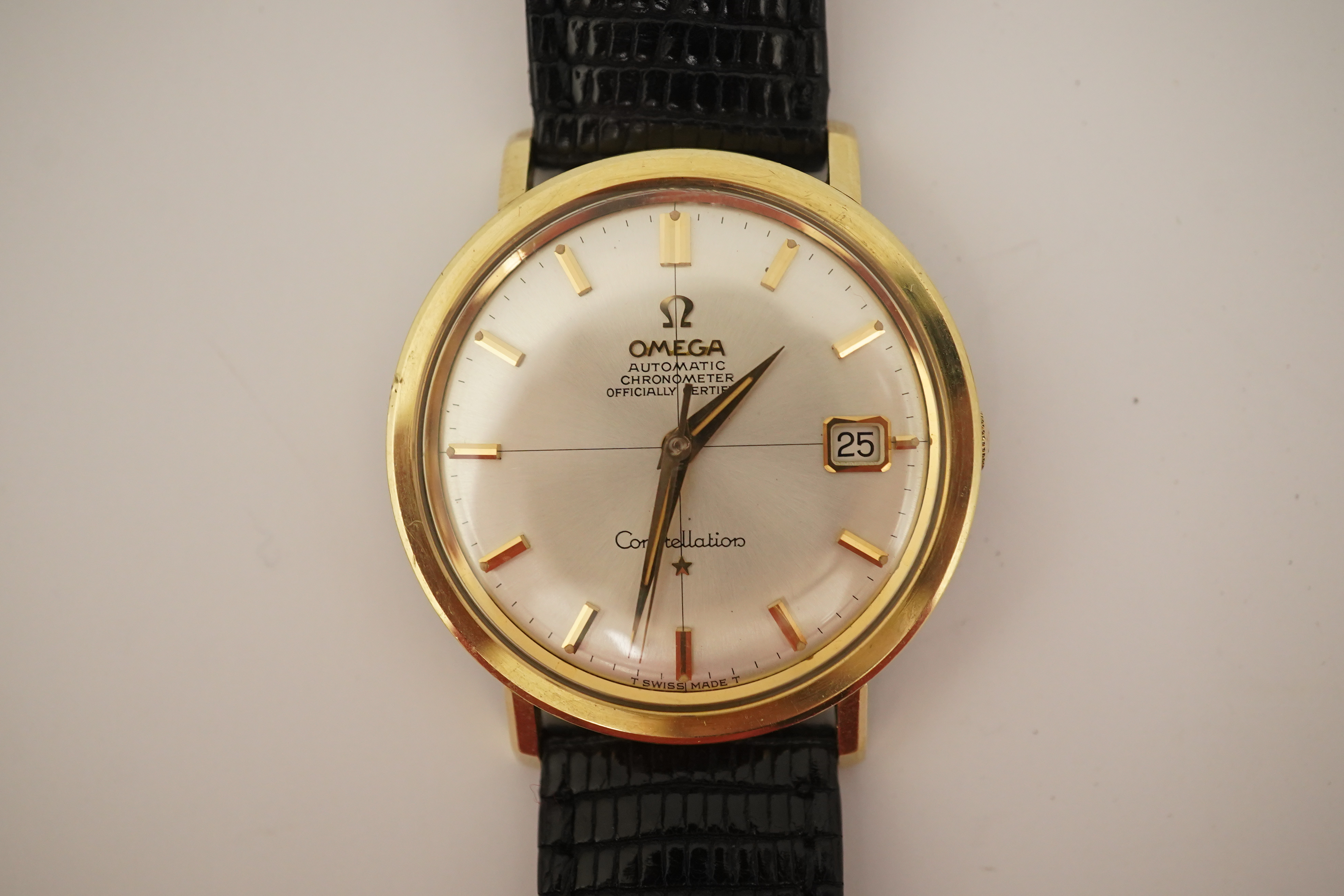 A gentleman's 1960's steel and gold plated Omega Constellation Chronometer automatic wrist watch